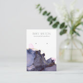 抽象芸術アルコールインク金ゴールドネイビーイヤリングディスプレイ 名刺 (スタンド正面)