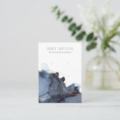 抽象芸術アルコールインク金ゴールドネイビー3イヤリングディスプレイ 名刺 (スタンド正面)