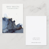 抽象芸術アルコールインク金ゴールドネイビー3イヤリングディスプレイ 名刺 (正面/裏面)