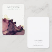 抽象芸術アルコールインク金ゴールドマルーンネックレスディスプレイ 名刺 (正面/裏面)