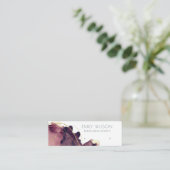 抽象芸術アルコールインク金ゴールドメーロン飾り付け スキニー名刺 (スタンド正面)