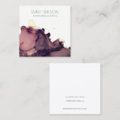 抽象芸術アルコールインク金ゴールドメーロン飾り付け スクエア名刺 (正面/裏面)