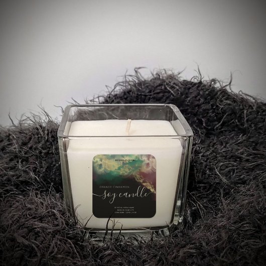 抽象芸術アルコールインク金ゴールドモダン台本キャンドル スクエアシール