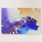 抽象芸術アルコールイン王室のクブルーシトラスブラスジグサ ジグソーパズル (横)