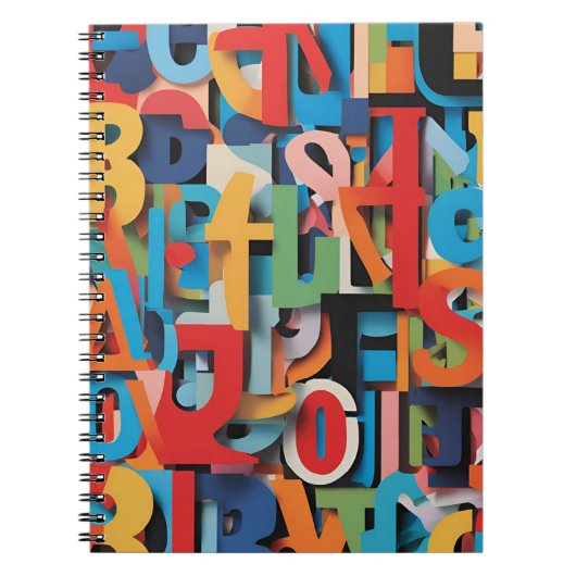 抽象芸術アルファベットのノートカラフルPC ノートブック (正面)