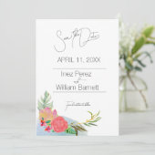 抽象芸術アロハ水カラーフローラ保存日付 セーブザデート (スタンド正面)