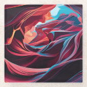 抽象芸術アンテロープキャニオンアリゾナ ガラスコースター (正面)