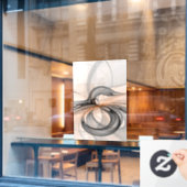 抽象芸術アントラサイエンナモダンフラクタルアート ウィンドウサイン (カフェ窓)