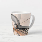 抽象芸術アントラサイエンナモダンフラクタルアート カフェラテマグ (右アングル)