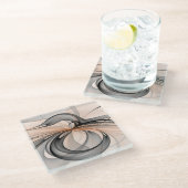 抽象芸術アントラサイエンナモダンフラクタルアート ガラスコースター (アングル)