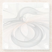 抽象芸術アントラサイエンナモダンフラクタルアート ガラスコースター (裏面)