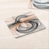 抽象芸術アントラサイエンナモダンフラクタルアート スクエアペーパーコースター (アングル)