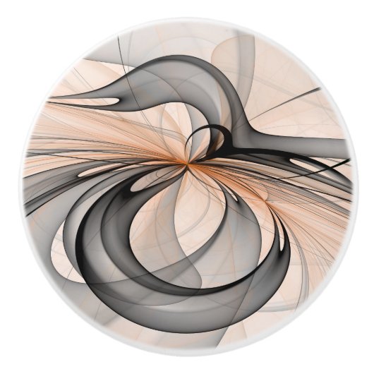 抽象芸術アントラサイエンナモダンフラクタルアート セラミックノブ (正面)