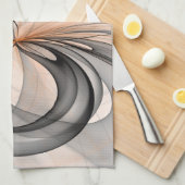 抽象芸術アントラサイトグレーシエナシェイプフラクタルアート キッチンタオル (四つ折り)