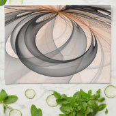 抽象芸術アントラサイトグレーシエナシェイプフラクタルアート キッチンタオル (折り畳み)