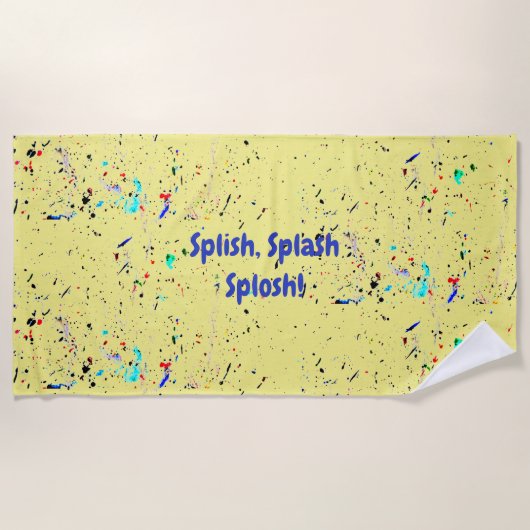 抽象芸術アーおもしろいトカスタムの色 ビーチタオル (正面)