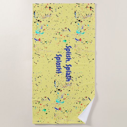 抽象芸術アーおもしろいトカスタムの色 ビーチタオル (正面)