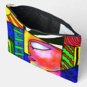 抽象芸術アーカラフルトプリントカットソーバッグ アクセサリーポーチ (見開き)