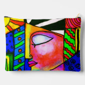 抽象芸術アーカラフルトプリントカットソーバッグ アクセサリーポーチ (裏面)