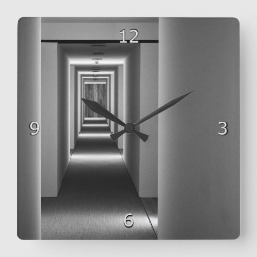 抽象芸術アーキテクチャファインアート スクエア壁時計 (正面)