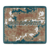 抽象芸術アースカモフラージブラウン カッティングボード (正面)