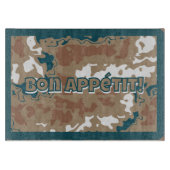 抽象芸術アースカモフラージブラウン カッティングボード (正面)