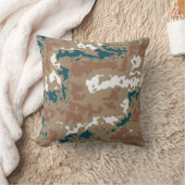 抽象芸術アースカモフラージブラウン クッション (ブランケット)