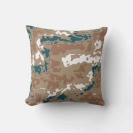 抽象芸術アースカモフラージブラウン クッション
