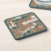 抽象芸術アースカモフラージブラウン コースター (左側)