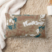 抽象芸術アースカモフラージブラウン ランバークッション (ブランケット)