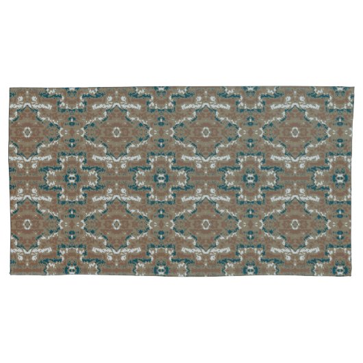 抽象芸術アースカモフラージブラウン 枕カバー (正面左)