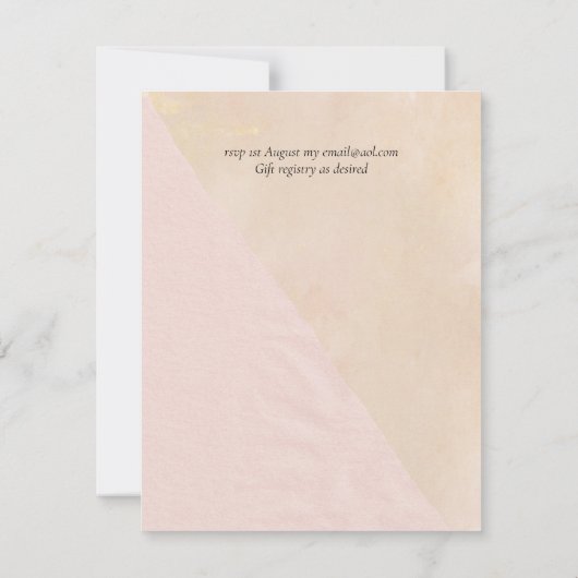 抽象芸術アーストーン結婚式の招待低コスト予算 招待状 (裏面)
