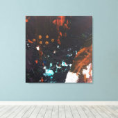 抽象芸術アーストーン（コバルトブルー、赤、銅） キャンバスプリント (インサイチュ (ウッドフロア))