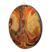 抽象芸術アースントーンスワールアートプリント ダーツボード (正面右)