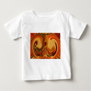 抽象芸術アースントーンスワールアートプリント ベビーTシャツ