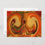 抽象芸術アースントーンスワールアートプリント ポストカード (正面/裏面)