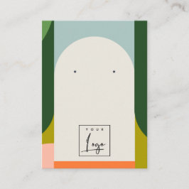 抽象芸術アーチレトロカラフルロゴイヤリングホルダー 名刺