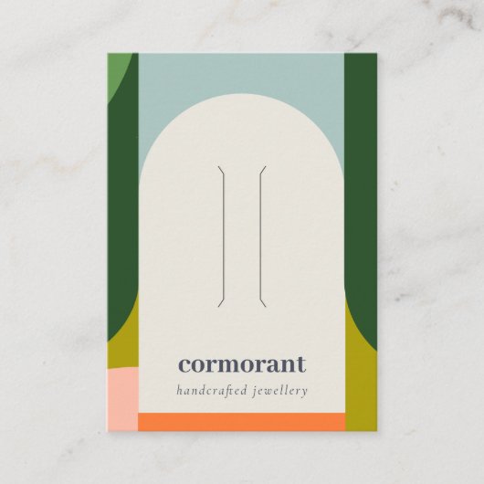 抽象芸術アーチレトロカラフルロゴヘアクリップホルダー 名刺 (正面)