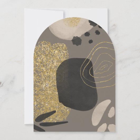 抽象芸術アーチ写真誕生日任意の年齢 招待状 (裏面)