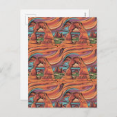 抽象芸術アーチ国立公園パターン シーズンポストカード (正面/裏面)