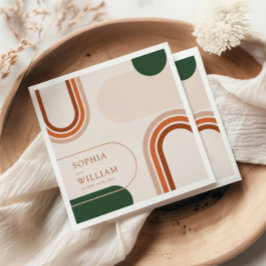 抽象芸術アーチ形状のBoho Coctail Napkins スタンダードカクテルナプキン