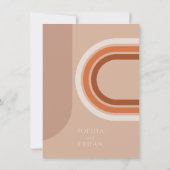 抽象芸術アーチ結婚式招待状ボホ 招待状 (裏面)