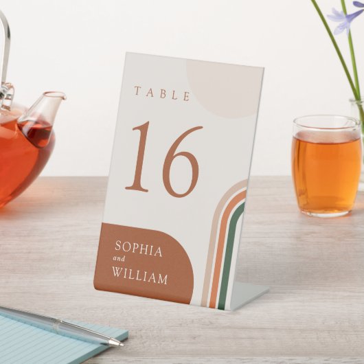 抽象芸術アーチBeigeテーブル番号台座記号 台座サイン (インサイチュ)