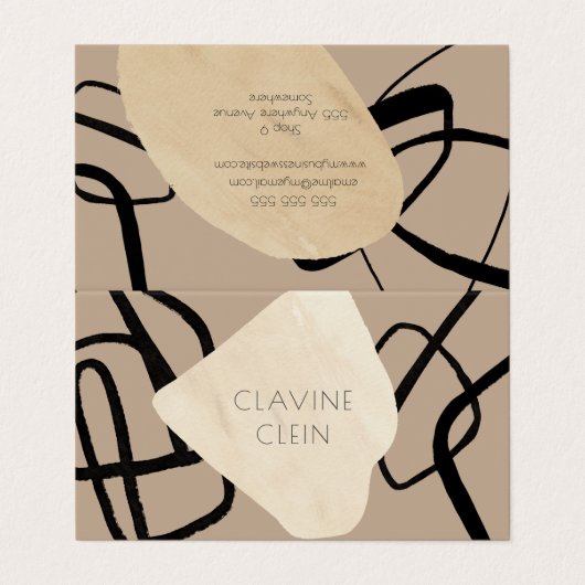 抽象芸術アーティストアトリエアーティザンクリエイティブ二つ折り 名刺 (外部フラット)