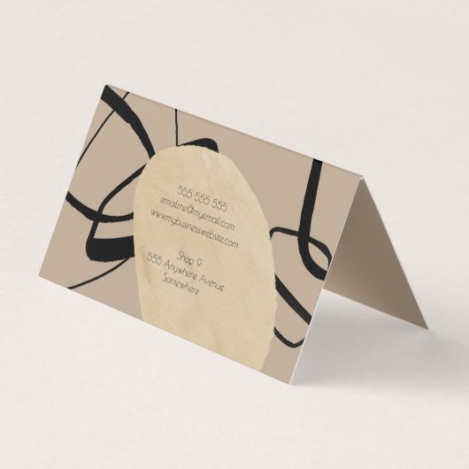 抽象芸術アーティストアトリエアーティザンクリエイティブ二つ折り 名刺 (裏面)