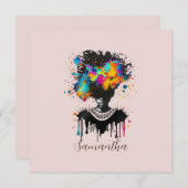 抽象芸術アーティストアフロウーマン |白黒 (正面/裏面)