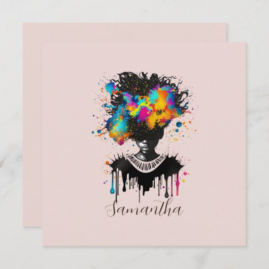 抽象芸術アーティストアフロウーマン |白黒 (正面/裏面)