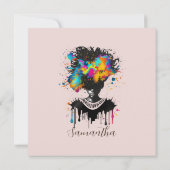 抽象芸術アーティストアフロウーマン |白黒 (裏面)