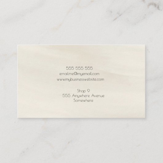 抽象芸術アーティストアートアトリエアーティザンクリエイティブブシン 名刺 (裏面)