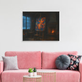 抽象芸術アーティストウィンタースタジオ キャンバスプリント (インサイチュ (リビング))